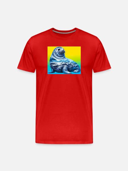 Phoque - T-shirt bio Premium Homme - rouge