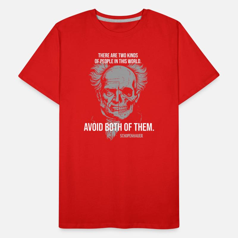 Schopenhauer Skull with Quote on Human Nature Men's Premium Organic T-Shirt