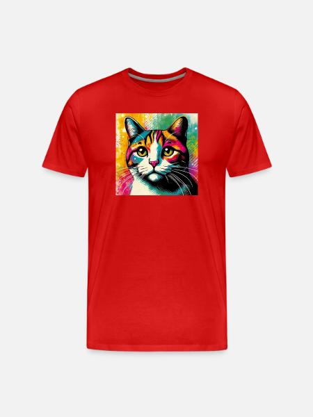 cat - Men's Premium Organic T-Shirt - red