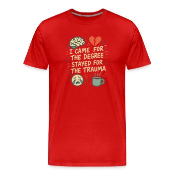 Un futur psychologue me diagnostique - T-shirt bio Premium Homme - rouge - Devant - Damien (186cm)
