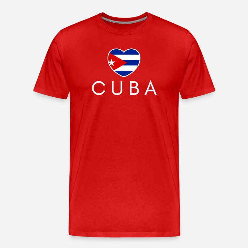 Ich liebe Kuba, Herz Kuba - Männer Premium Bio T-Shirt - Rot