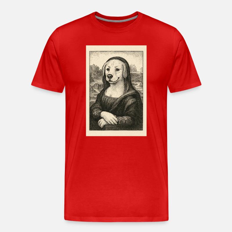 Hundefigur im klassischen Kunststil - Männer Premium Bio T-Shirt - Rot