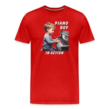 PIANO BOY IN ACTION - Männer Premium Bio T-Shirt - Rot - Vorne - Damien (186cm)