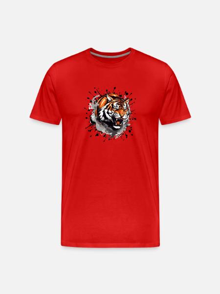 Tiger Powerful - Men's Premium Organic T-Shirt - red