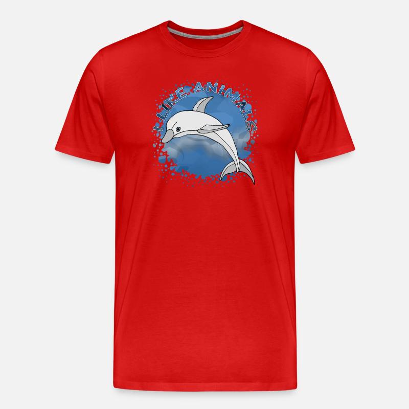 Delfin - Männer Premium Bio T-Shirt - Rot