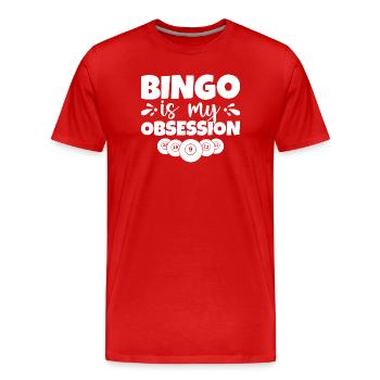 Bingo Player Bingo Is My Obsession Bingo - Men's Premium Organic T-Shirt - red - Front - Damien (186cm)