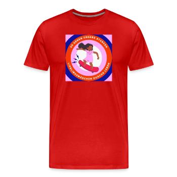 Starke Lieblingsmädchen – Bunte Skateboard-Illustr - Männer Premium Bio T-Shirt - Rot - Vorne - Damien (186cm)