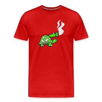 Turtle Tank Weapon Cannon Shoot Shot - Men's Premium Organic T-Shirt - red - Front - Damien (186cm)