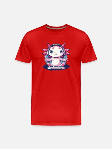 Humorous gaming axolotl design - Men's Premium Organic T-Shirt - red