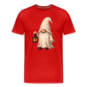 Mystischer Gartenzwerg mit Laterne - Männer Premium Bio T-Shirt - Rot - Vorne - Damien (186cm)