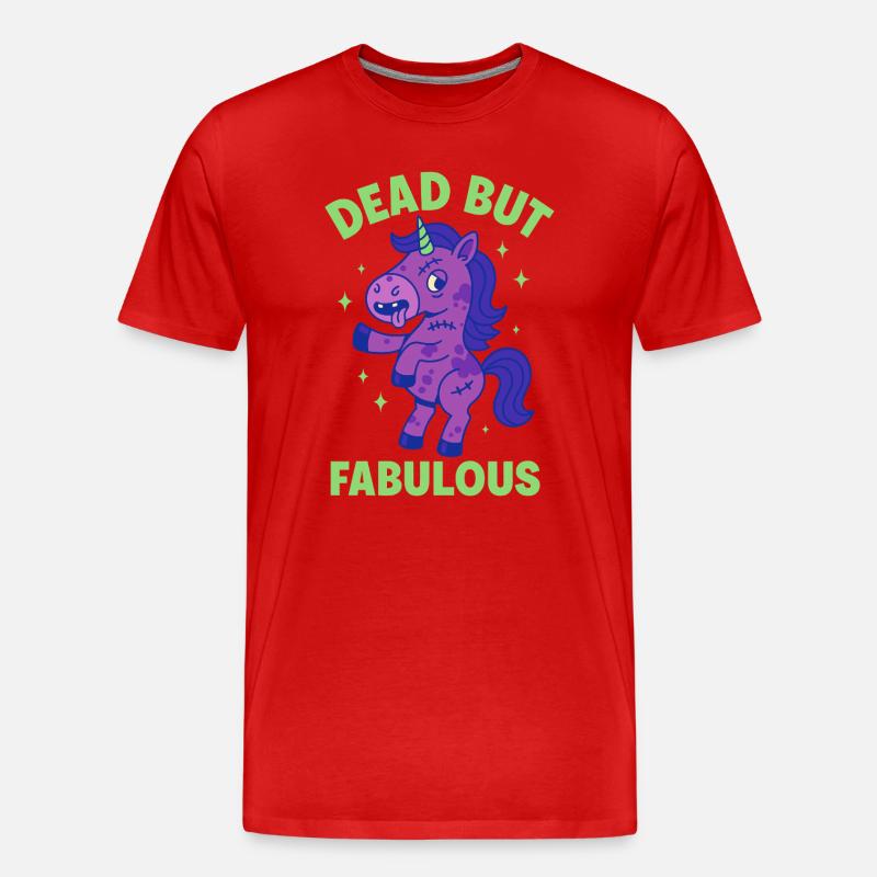 Buntes Einhorn mit Spruch - Männer Premium Bio T-Shirt - Rot