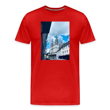Architecture de la cathédrale de la vieille ville - T-shirt bio Premium Homme - rouge - Devant - Damien (186cm)