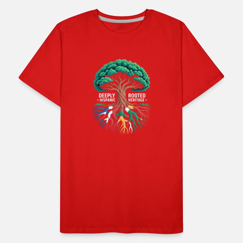 Deeply Rooted Hispanic Heritage Roots Tree Men's Premium Organic T-Shirt