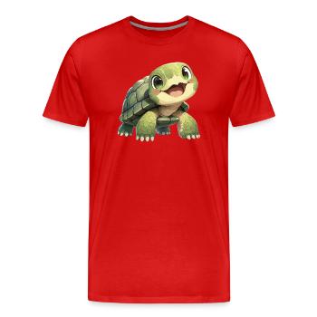 Tortues Tortue - T-shirt bio Premium Homme - rouge - Devant - Damien (186cm)
