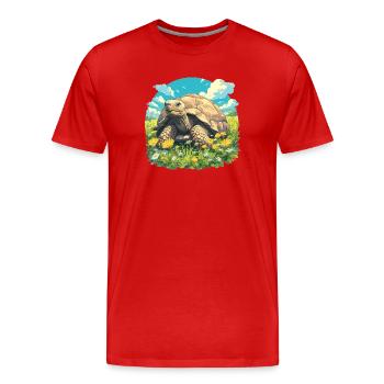 Tortues Tortue - T-shirt bio Premium Homme - rouge - Devant - Damien (186cm)