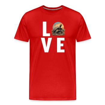 Tortues Tortue - T-shirt bio Premium Homme - rouge - Devant - Damien (186cm)