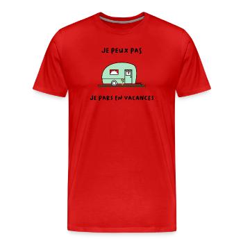 I CAN'T. HOLIDAY. HAPPY HOLIDAYS. SUMMER - Men's Premium Organic T-Shirt - red - Front - Damien (186cm)