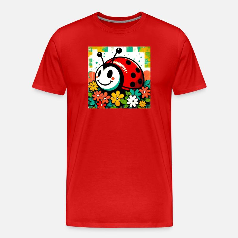 Marienkäfer - Männer Premium Bio T-Shirt - Rot