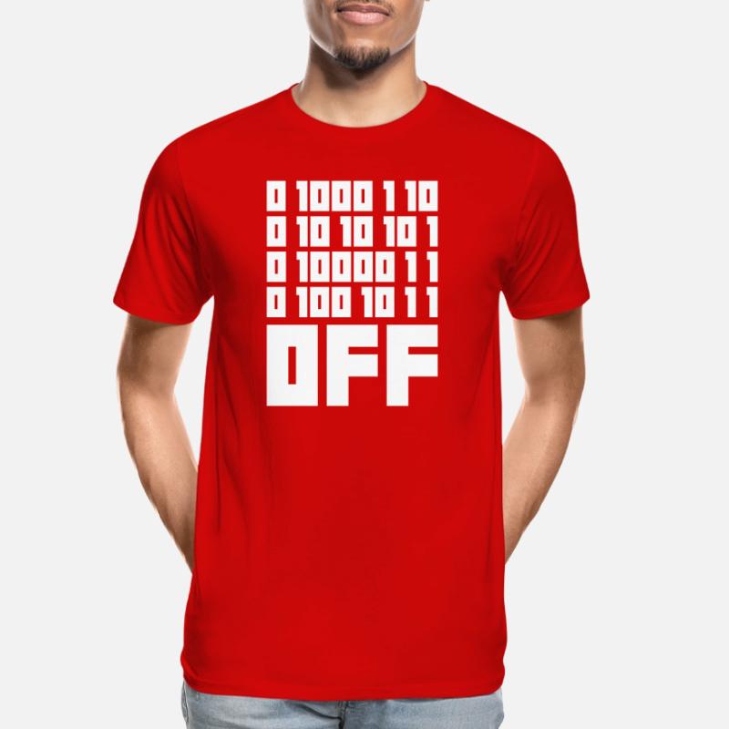 Binary Code F**k OFF – Humour Nerd & Geek Code T-shirt bio Premium Homme