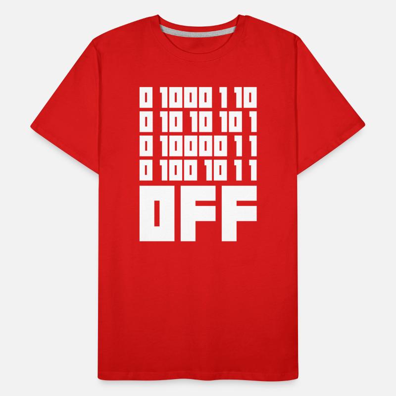 Binärcode F**k OFF – Nerd Humor & Geek Code Männer Premium Bio T-Shirt