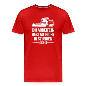 Farmer Combine Harvester - Men's Premium Organic T-Shirt - red - Front - Damien (186cm)