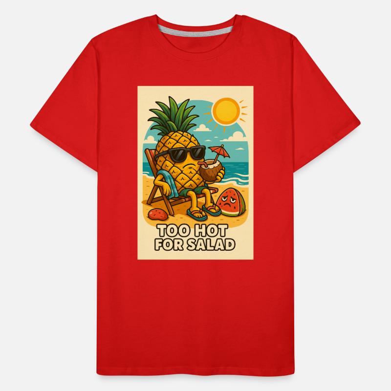 Ananas avec lunettes de soleil sur la plage T-shirt bio Premium Homme