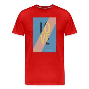 Fashionable love design in pastel colours - Men's Premium Organic T-Shirt - red - Front - Damien (186cm)