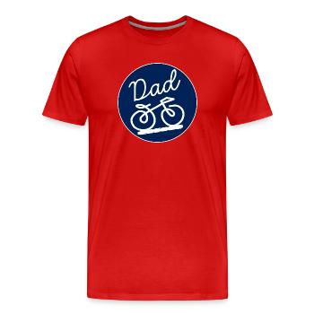 DAD CYCLING BIKE CYCLIST LINE ART - Men's Premium Organic T-Shirt - red - Front - Damien (186cm)
