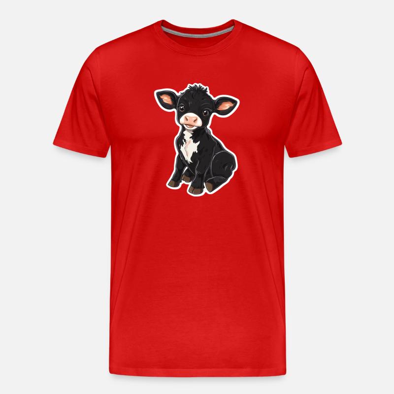 Kuh - Männer Premium Bio T-Shirt - Rot