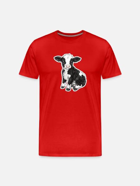 Kuh - Männer Premium Bio T-Shirt - Rot