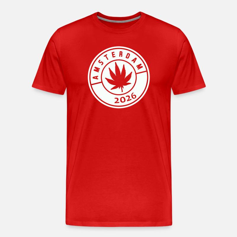 Amsterdam Weed 2026 - Männer Premium Bio T-Shirt - Rot