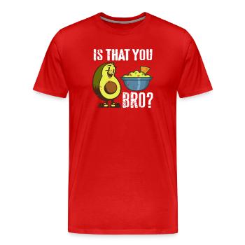 Le stress est causé par un manque de guacamole - T-shirt bio Premium Homme - rouge - Devant - Damien (186cm)