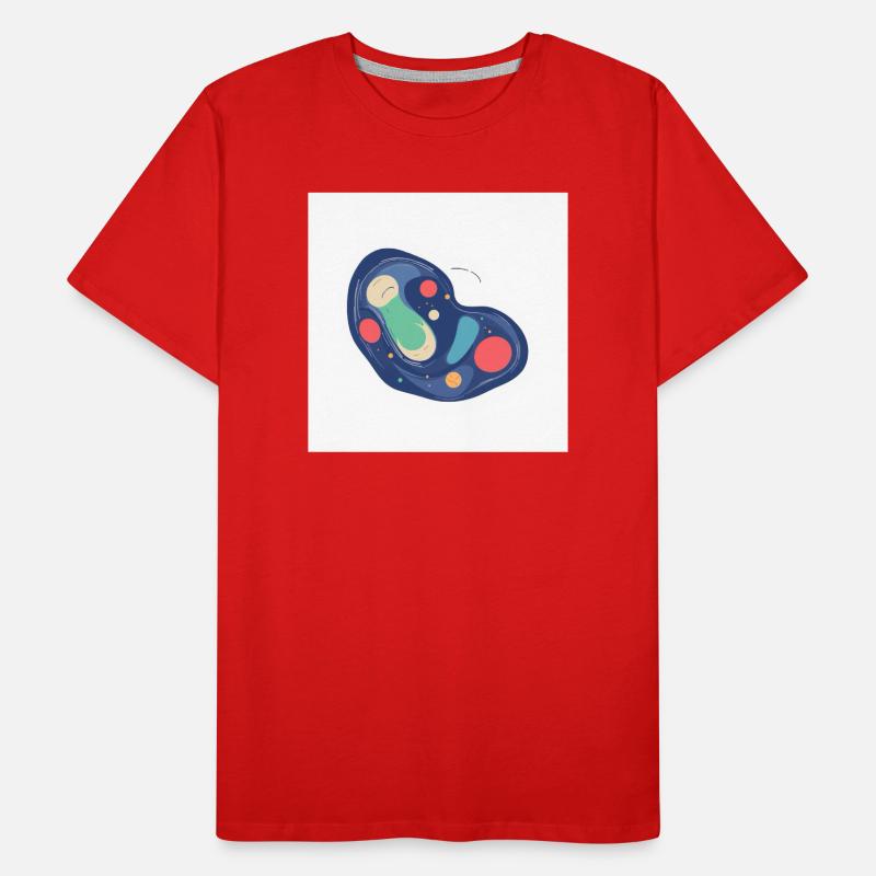 Abstract Cosmos Pattern in Blue Men's Premium Organic T-Shirt