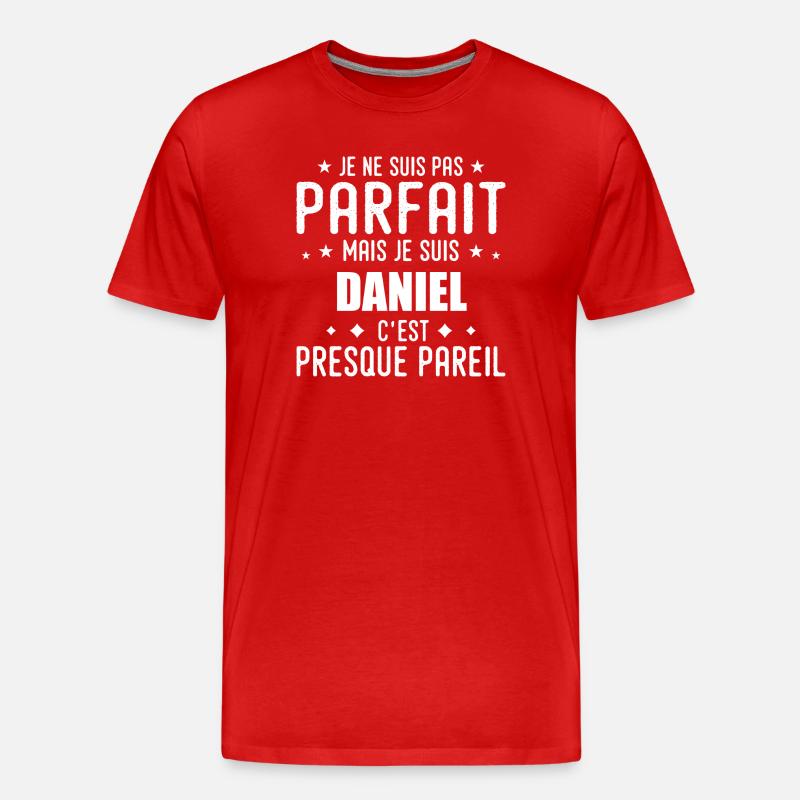 Daniel : authentique, imparfait, top, perfection - T-shirt bio Premium Homme - rouge