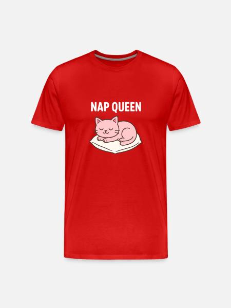 Cute sleeping cat design - Men's Premium Organic T-Shirt - red