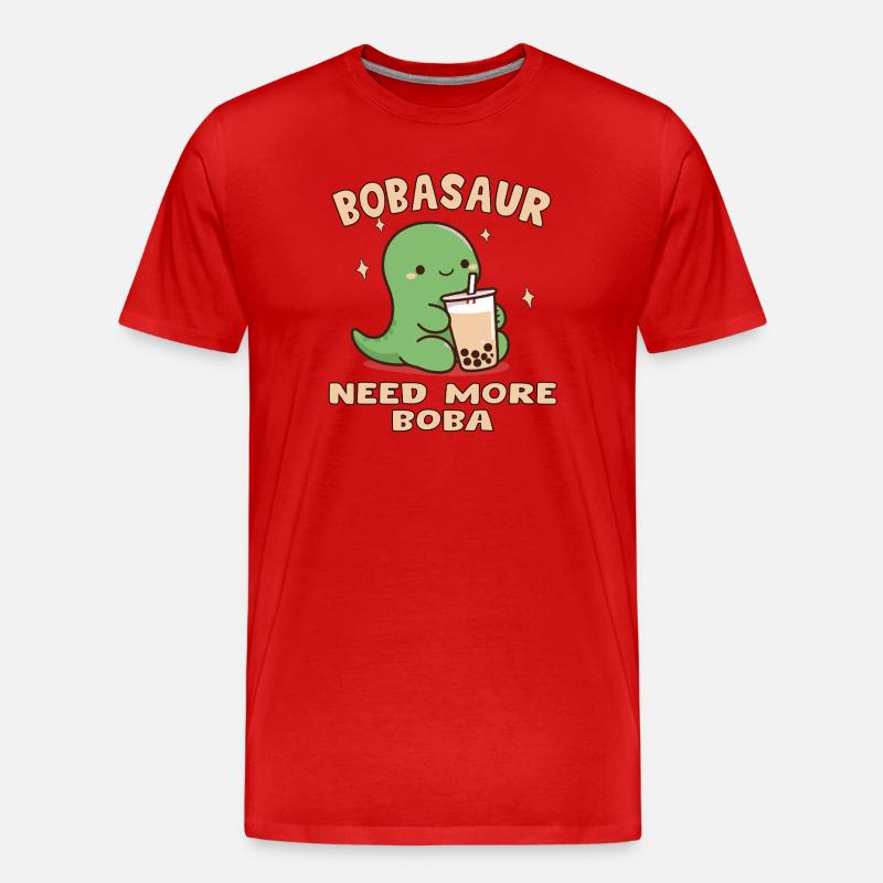BOBA SAUR Mignon - Männer Premium Bio T-Shirt - Rot