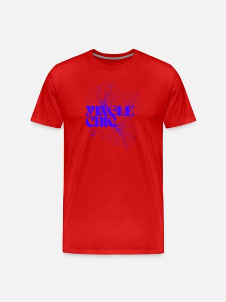 Vivid Botanical Monstera Leaf Design - Men's Premium Organic T-Shirt - red