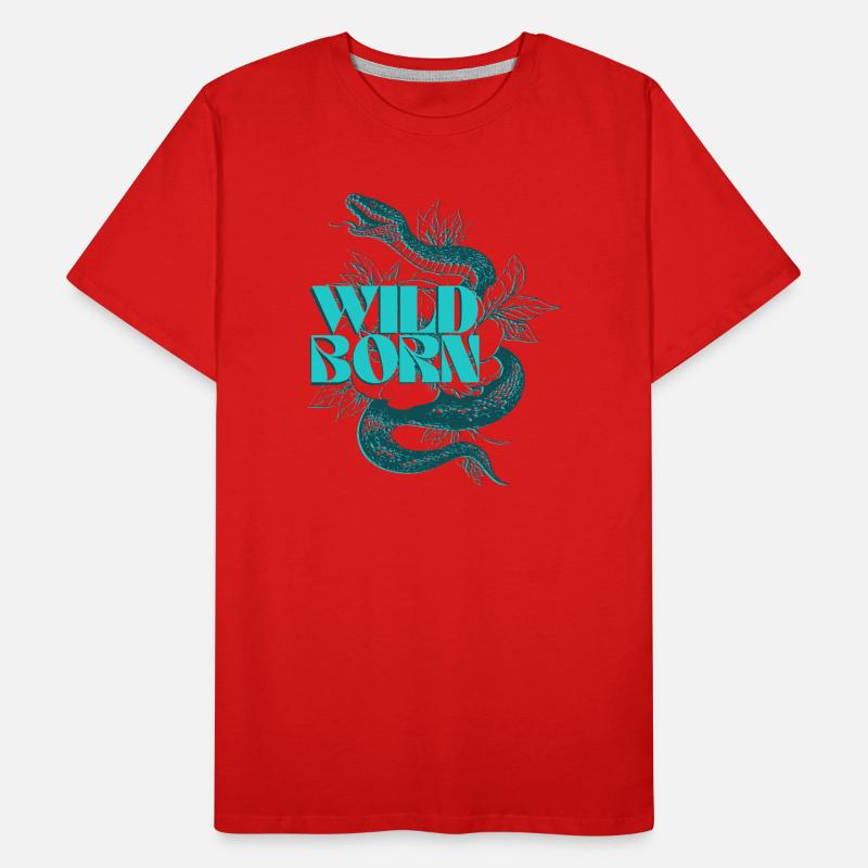 Serpent sauvage né conception botanique T-shirt bio Premium Homme