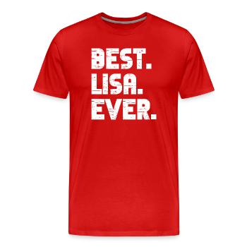 Meilleur cadeau Lisa de tous les temps - T-shirt bio Premium Homme - rouge - Devant - Damien (186cm)