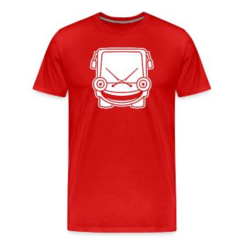 Kleiner Bus – Comic Travel & Road Vibes - Männer Premium Bio T-Shirt - Rot - Vorne - Damien (186cm)