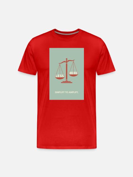 Moins, c’est plus - Conception d’affiche d’équilibre - T-shirt bio Premium Homme - rouge