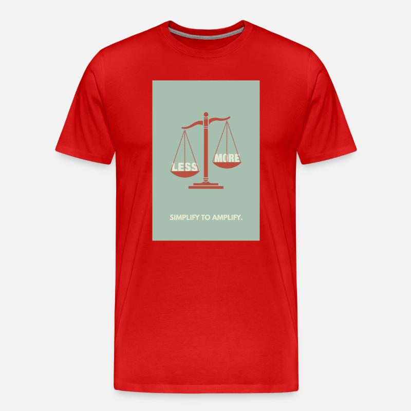 Moins, c’est plus - Conception d’affiche d’équilibre - T-shirt bio Premium Homme - rouge
