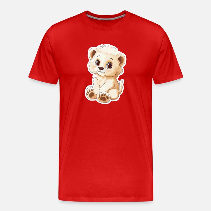 Löwe - Männer Premium Bio T-Shirt - Rot