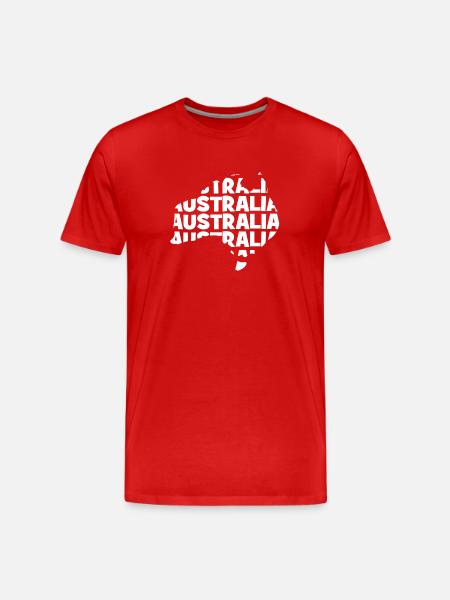 Australia - Australia - Map - Outline - Men's Premium Organic T-Shirt - red