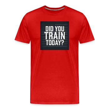 Citation inspirante de motivation pour le fitness - T-shirt bio Premium Homme - rouge - Devant - Damien (186cm)