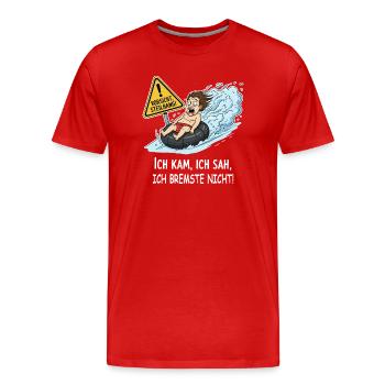 Je n'ai pas freiné - T-shirt bio Premium Homme - rouge - Devant - Damien (186cm)