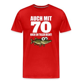 70 Geburtstag Lustig Männer Toller Hecht - Männer Premium Bio T-Shirt - Rot - Vorne - Damien (186cm)