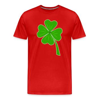 Kleeblatt - Männer Premium Bio T-Shirt - Rot - Vorne - Damien (186cm)