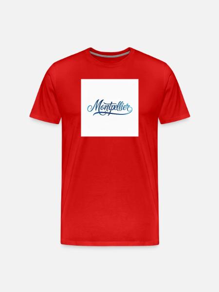 Montpellier Hand Lettering Design - Men's Premium Organic T-Shirt - red