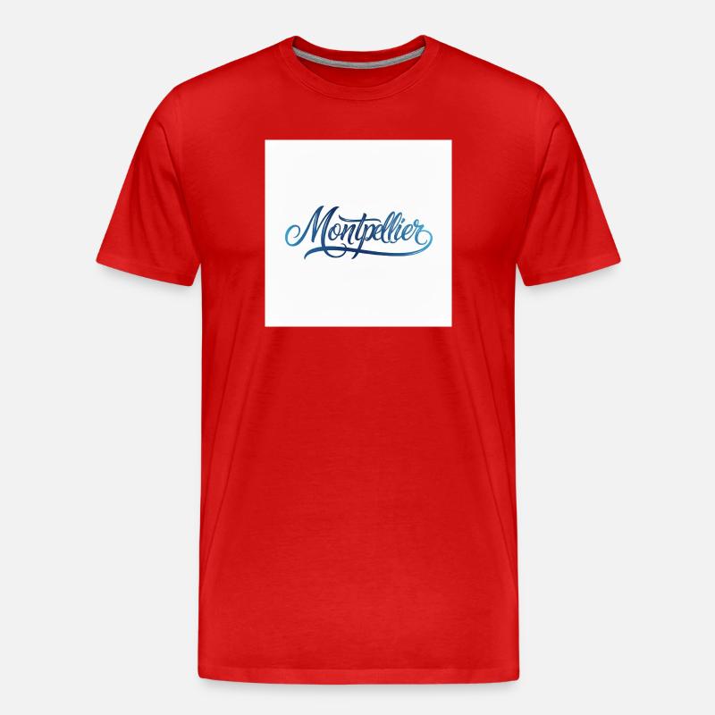 Montpellier Handlettering Design - Männer Premium Bio T-Shirt - Rot